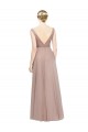 V-Neck Long Tulle Blush Sleeveless Bridesmaid Dress Darwin