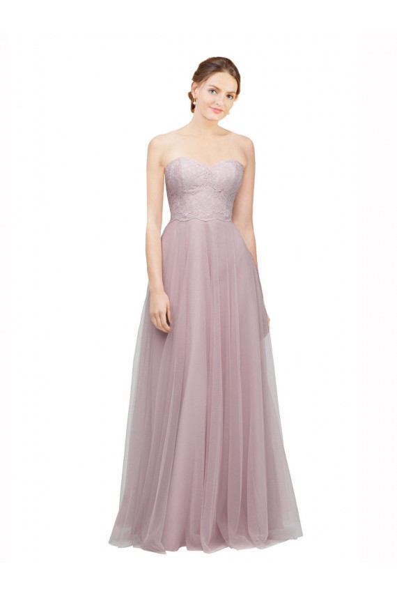 Sweetheart Long Tulle & Lace Light Lilac Sleeveless Bridesmaid Dress / Evening Dress Darwin