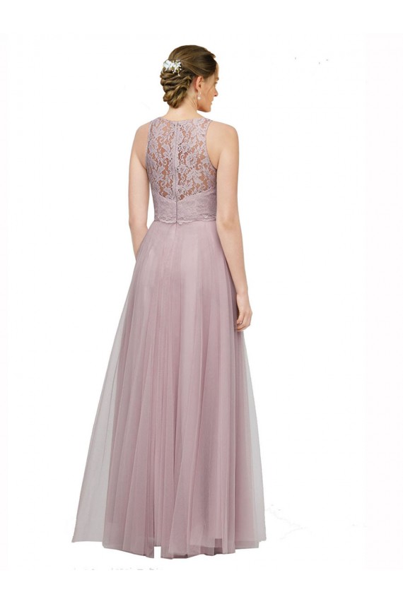 Sweetheart Long Tulle & Lace Light Lilac Sleeveless Bridesmaid Dress Darwin