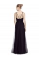 High Neck Long Tulle Black Sleeveless Bridesmaid Gown Darwin