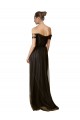 Off the Shoulder Long Tulle & Sequin Black Sleeveless Bridesmaid Dress Darwin