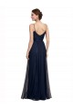 Spaghetti Straps Long Tulle & Lace Dark Navy Sleeveless Bridesmaid Dress Darwin