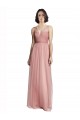 V-Neck Long Tulle Rose Pink Sleeveless Bridesmaid Dress Darwin