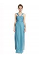 V-Neck Long Tulle Sky Blue Sleeveless Bridesmaid Dress Darwin
