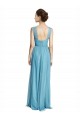 V-Neck Long Tulle Sky Blue Sleeveless Bridesmaid Dress Darwin