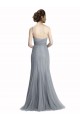 One Shoulder Long Tulle Slate Grey Sleeveless Bridesmaid Dress Darwin
