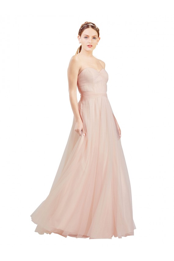 Strapless Long Tulle Pink Sleeveless Semi Formal Dress / Bridesmaid Dress Darwin