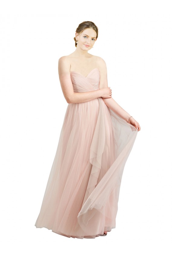Sweetheart Long Tulle Pink Sleeveless Bridesmaid Dress / Evening Dress Darwin