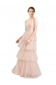 V-Neck Long Tulle Pink Sleeveless Semi Formal Evening Dress / Bridesmaid Dress Darwin