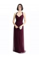 V-Neck Long Tulle Red Sleeveless Bridesmaid Dress / Evening Dress Darwin