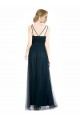 V-Neck Long Tulle Blue Sleeveless Bridesmaid Dress Darwin