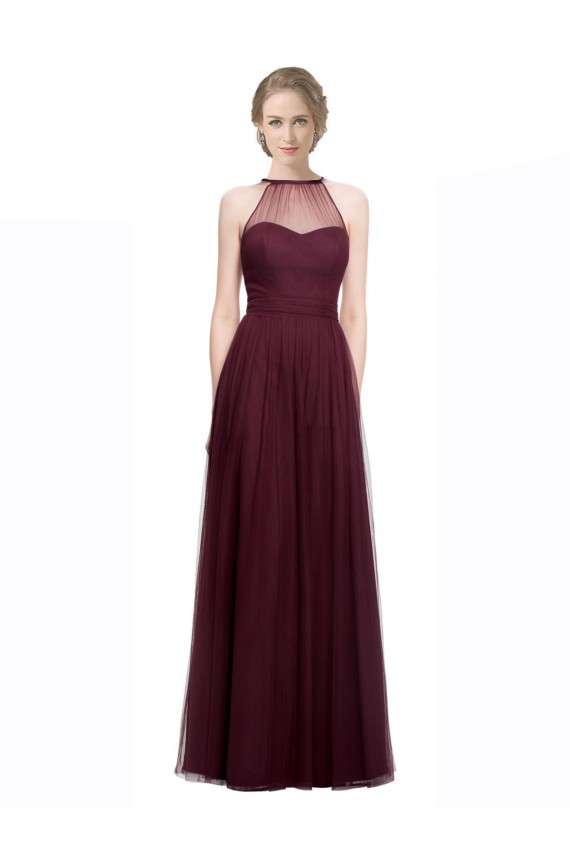 Sweetheart Long Tulle Red Sleeveless Bridesmaid Dress Darwin