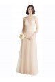 Illusion Neck Long Tulle & Lace Ivory Sleeveless Bridesmaid Dress Darwin