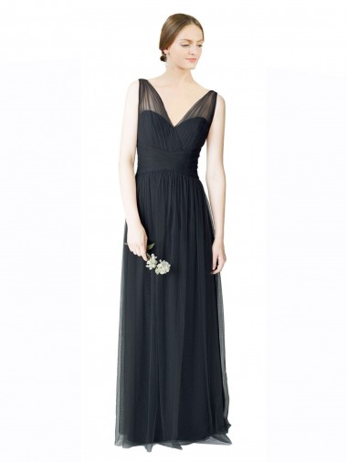 Sweetheart Long Tulle Pewter Sleeveless Formal Dress / Bridesmaid Dress Darwin