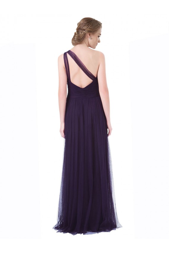 Sweetheart Long Tulle Plum Sleeveless Bridesmaid Dress Darwin