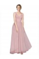 V-Neck Long Tulle Pink Sleeveless Bridesmaid Dress Darwin
