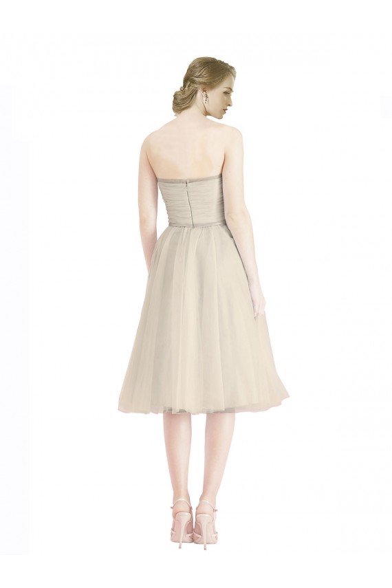 Strapless Cocktail Length Tulle Sleeveless Bridesmaid Dress Darwin
