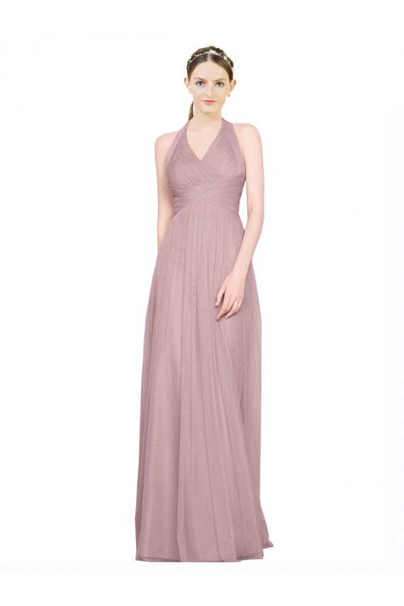 V-Neck Long Tulle Sleeveless Bridesmaid Gown Darwin