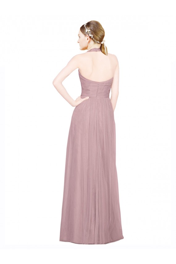 V-Neck Long Tulle Sleeveless Bridesmaid Gown Darwin