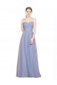 Strapless Long Tulle Light Sky Blue Sleeveless Formal Dress / Bridesmaid Dress Darwin