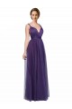Bateau Neck Long Tulle Purple Sleeveless Bridesmaid Dress Darwin