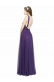 Bateau Neck Long Tulle Purple Sleeveless Bridesmaid Dress Darwin