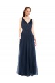 V-Neck Long Tulle Dark Navy Sleeveless Bridesmaid Dress Darwin