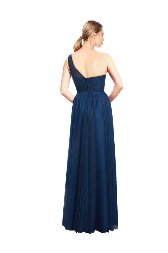 One Shoulder Long Tulle Black Sleeveless Bridesmaid Dress / Evening Dress Darwin