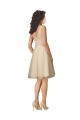 V-Neck Knee Length Tulle & Lace Champagne Sleeveless Bridesmaid Dress Darwin
