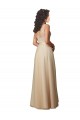 V-Neck Long Tulle & Lace Champagne Sleeveless Bridesmaid Dress Darwin