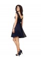 Bateau Neck Knee Length Tulle & Lace Dark Navy Sleeveless Bridesmaid Dress Darwin