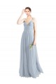 V-Neck Long Tulle Light Sky Blue Sleeveless Evening Dress / Bridesmaid Dress Darwin