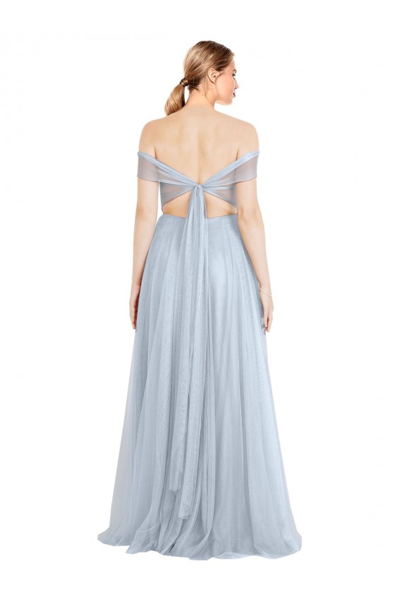 Strapless Long Tulle Light Sky Blue Sleeveless Evening Dress / Bridesmaid Dress Darwin