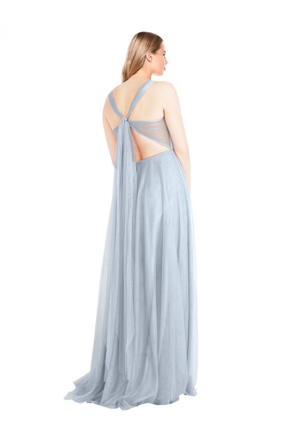 Sweetheart Long Tulle Light Sky Blue Sleeveless Evening Gown / Bridesmaid Dress Darwin