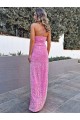 Halter Neck Long Velvet Sequin Sleeveless Prom Dress Darwin