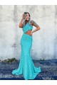 One Shoulder Sweep Train Velvet Sequin Sleeveless Prom Dresses Darwin