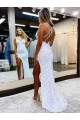 V-Neck Long Velvet Sequin Sleeveless Prom Dress / Evening Dress Darwin