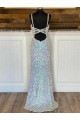 V-Neck Sweep Train Velvet Sequin Sleeveless Evening Gown / Prom Dress Darwin