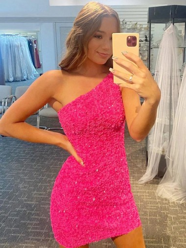 One Shoulder Short Velvet Sequin Sleeveless Evening Gown Darwin