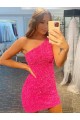 One Shoulder Short Velvet Sequin Sleeveless Evening Gown Darwin