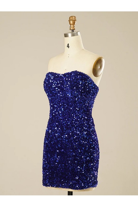 Sweetheart Short Velvet Sequin Sleeveless Prom Dress Darwin