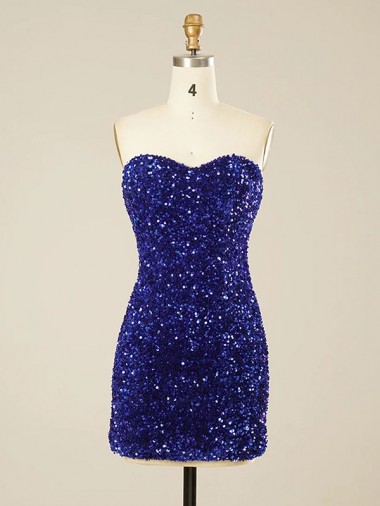 Sweetheart Short Velvet Sequin Sleeveless Prom Dress Darwin