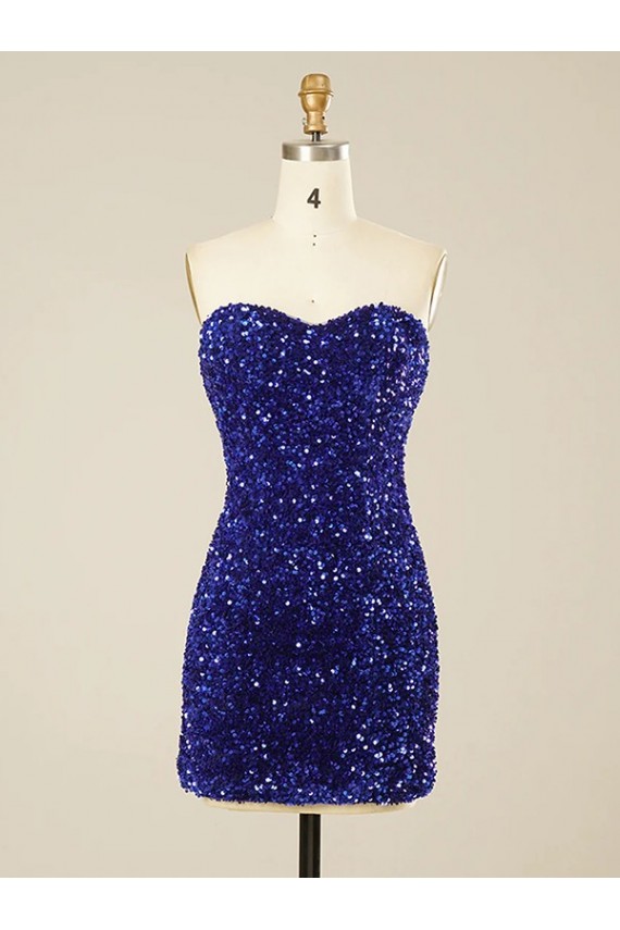 Sweetheart Short Velvet Sequin Sleeveless Prom Dress Darwin