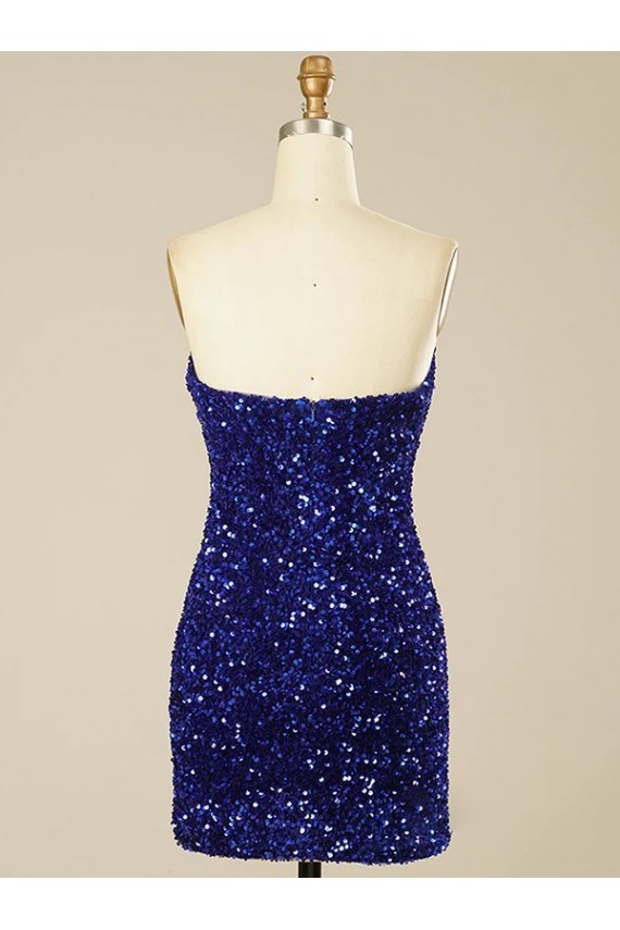 Sweetheart Short Velvet Sequin Sleeveless Prom Dress Darwin