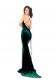High Neck Sweep Train Stretch Velvet Dark Green Sleeveless Formal Evening Gown / Prom Dress / Bridesmaid Dress Darwin