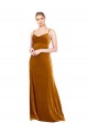 Cowl Neck Long Stretch Velvet Gold Sleeveless Prom Dress / Bridesmaid Dress Darwin
