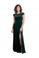 Square Neck Long Stretch Velvet Dark Green Cap Sleeves Formal Evening Gown / Prom Dress / Bridesmaid Dress Darwin