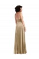 Square Neck Long Stretch Velvet Champagne Sleeveless Formal Evening Gown / Prom Dress / Bridesmaid Dress Darwin