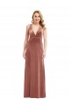 V-Neck Long Stretch Velvet Cinnamon Rose Sleeveless Bridesmaid Dress / Evening Dress Darwin