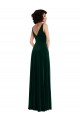 V-Neck Long Stretch Velvet Dark Green Sleeveless Bridesmaid Dress / Evening Dress Darwin